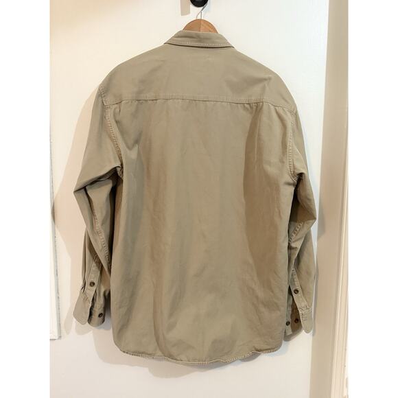 Cabelas Shirt Adult Large Tall Khaki Outdoor Gear Denim Fishing Utility Shacket - Picture 4 of 6